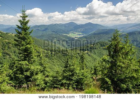 Beautiful mountain landscape fromm hill Nova Hola Slovakia