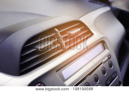 Car air conditioner in the front interior passenger for adjust airflow selective focus Automotive part concept.