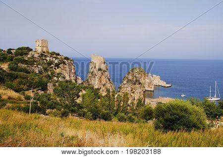 Sicilian coasts at the height of scopello tonnara