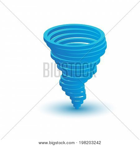 3D tornado symbol.Vector twister isolated on white background