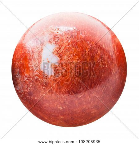 Ball From Pressed Red Coral With Nacre Piece