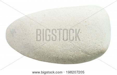 Tumbled Limestone Stone Isolated On White