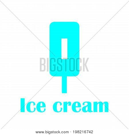 Kids alphabet in flat style. I - Ice cream. Vector illustration for print, cards and creaive design