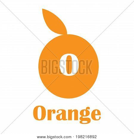 Kids alphabet in flat style. O - orange. Vector illustration for print, cards and creaive design