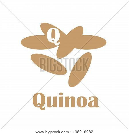 Kids alphabet in flat style. Q - quinoa. Vector illustration for print, cards and creaive design