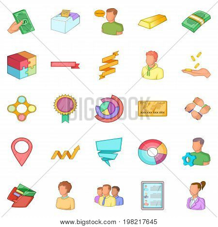 Fiscal officer icons set. Cartoon set of 25 fiscal officer vector icons for web isolated on white background
