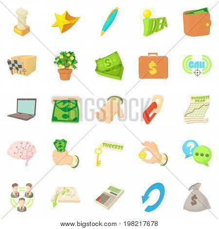 Payment by cash icons set. Cartoon set of 25 payment by cash vector icons for web isolated on white background