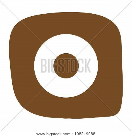 Donut icon in flat style. D - Donut. Vector illustration for print cards and creaive design