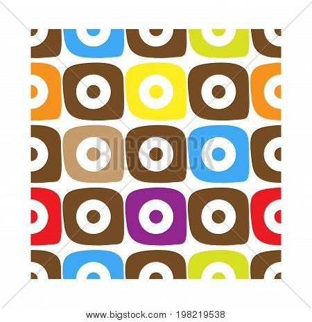 Donut seamless pattern in flat style. D - Donut. Vector illustration for print fabric and creative design