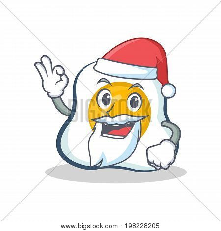 Santa fried egg character cartoon vector illustration