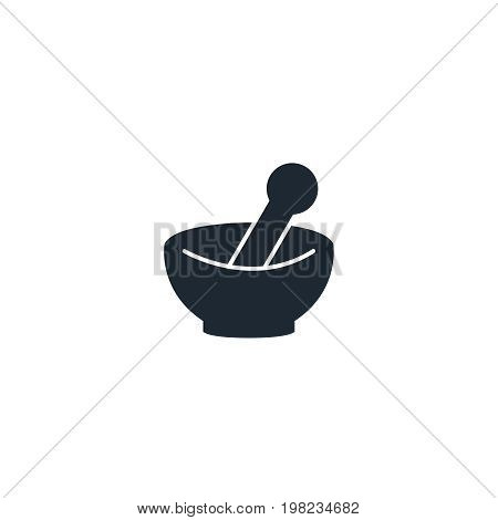 Mortar silhouette  icon. High quality black outline Logo for web site design and mobile apps. Vector illustration on a white background.