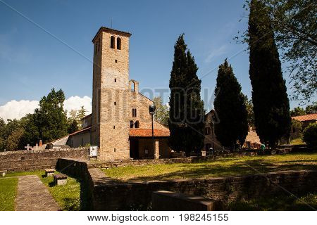 View of the Basilica of Santa Maria Assunta in the old town of Muggia