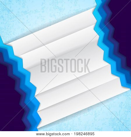 Abstract geometric background with cian and blue zigzags on light blue fond vector illustration
