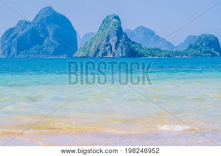 Amazing landscape full of rocky islands of El Nido, Philippines.