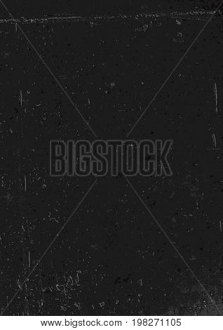 Black grunge background. Blank aged red paper background, vertical. A4 format, grunge textures in layers and can be edited.