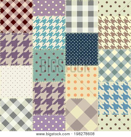 Seamless background pattern. Geometric patchwork pattern of a squares.