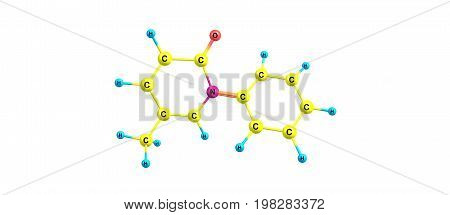 Pirfenidone Molecular Structure Isolated On White