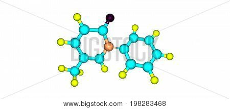 Pirfenidone Molecular Structure Isolated On White