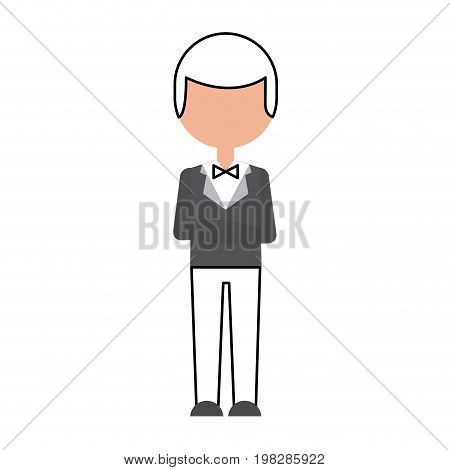 elegant man with bowntie vector illustration design