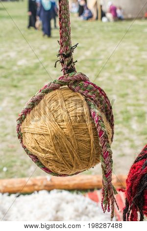 Set Or Rolls Of Colotful String In The View