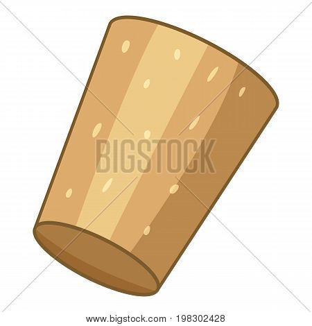 Brown cork plug icon. Cartoon illustration of brown cork plug vector icon for web design