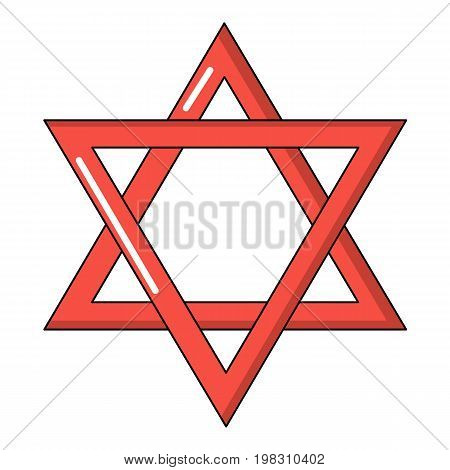 Star of david judaism icon. Cartoon illustration of star of david judaism vector icon for web design