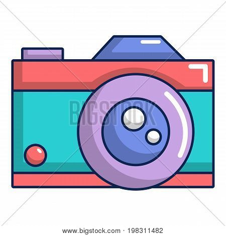Retro camera icon. Cartoon illustration of retro camera vector icon for web design