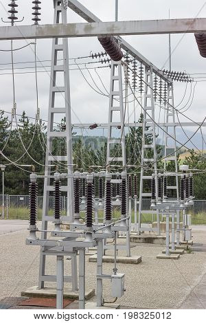 Electric Power Substation With Circuit Switcher, Regulators And Recloser