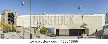 Badajoz Spain - June 22 2017: Luis de Morales City Museum Building Badajoz. Panoramic shot