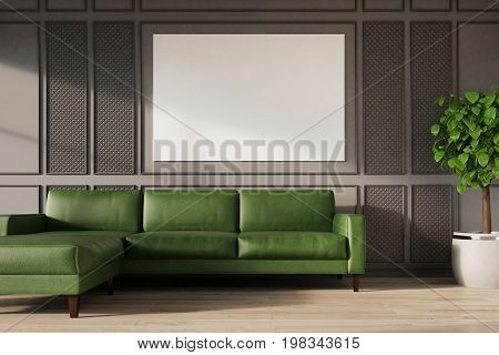 Gray Wall, Green Sofa, Poster