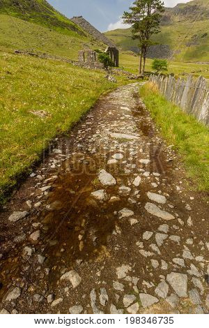 Cwmorthin, Hanging Valley In North Wales With Ruined Chapel