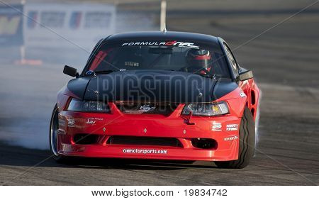 IRWINDALE, CA. - OCTOBER 16: Doug Van Den Brink competes at Toyota Speedway during Formula Drift round 7 on October 16th 2009 at the Toyota Speedway in Irwindale.