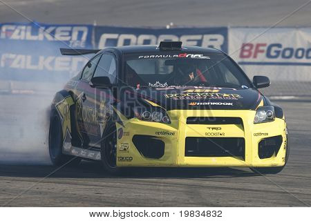 IRWINDALE, CA. - OCTOBER 16: Rockstar/Hankook driver Tanner Foust competes at Toyota Speedway during Formula Drift round 7 on October 16th 2009 at the Toyota Speedway in Irwindale.