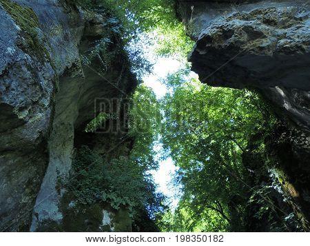 From inside Gorges du Fier in France