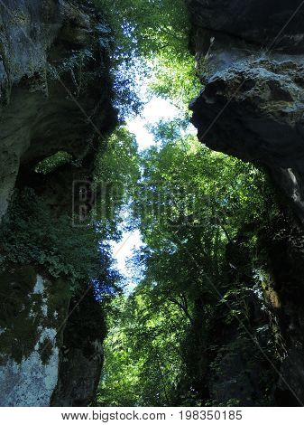 From inside Gorges du Fier in France