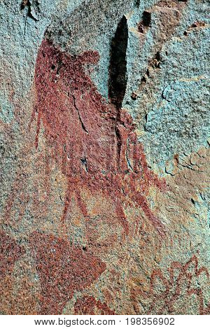 Ancient Paintings.Phatam National Park, Ubon Rachathani, Thailand.