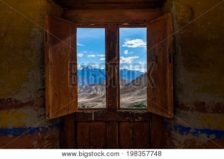 Landscape around Likir Monastery in Ladakh, India