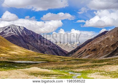 Landscape around Lake Pangong (Pangong Tso) in Ladakh, India