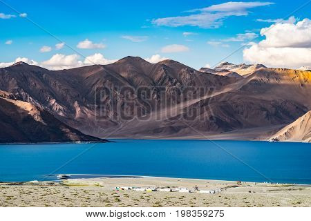 Landscape around Pangong Lake in Ladakh, India
