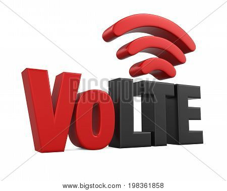 Voice over LTE Sign isolated on white background. 3D render