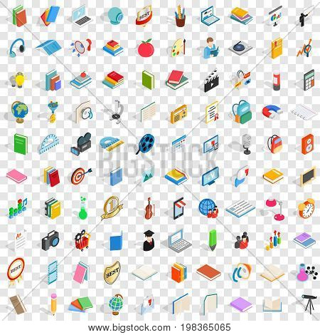 100 book icons set in isometric 3d style for any design vector illustration
