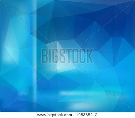 Blue luminous triangle background. Shining and contemporary vector illustration