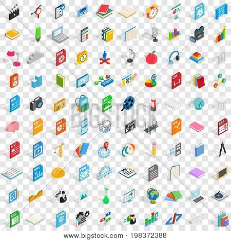 100 graphic design icons set in isometric 3d style for any design vector illustration
