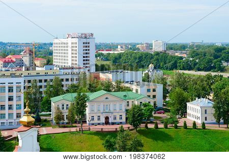 VITEBSK BELARUS - JULY 13 2016: Top view of Puppet Theater tourist and hotel complex 