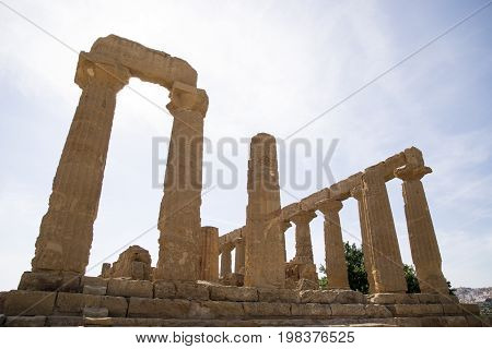 Temple of Hera Juno Lacinia at Agrigento Valley of the Temple Sicily Italy - May 22nd 2017
