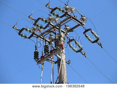 Isolator And Switches Of A High Voltage Electric Line On A Concr