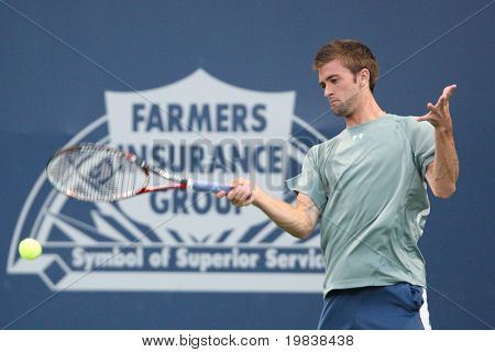 LOS ANGELES, CA - 29 luglio: [1] [WC] Andy Murray della Gran Bretagna e [Q] Tim Smyczek degli USA (pictur