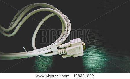 Computers - VGA Cable Connector on Black background