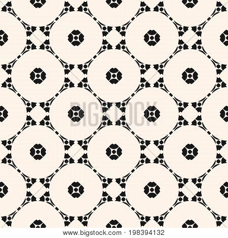 Vector ornamental geometric background with carved shapes, delicate circular lattice. Stylish pattern in Arabian style. Traditional motif in modern digital rendition. Monochrome seamless texture.