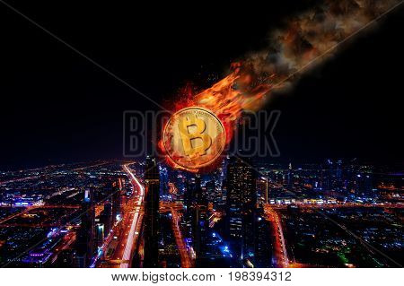 Concept of Bitcoin Cash Price falling, Instability